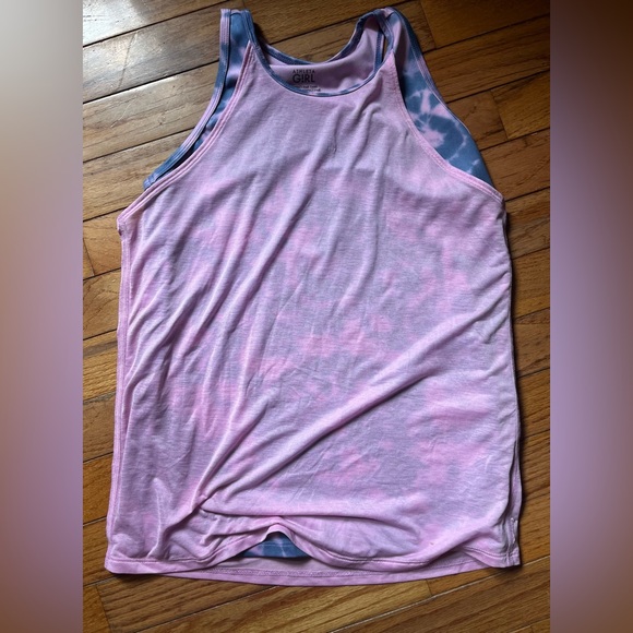 Athleta Girl “Run the World” Purple/Blue/Pink Tie-Dye Tank Top Girls 14 XL - Picture 6 of 14